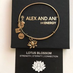 Alex and Ani lotus blossom charm bracelet
